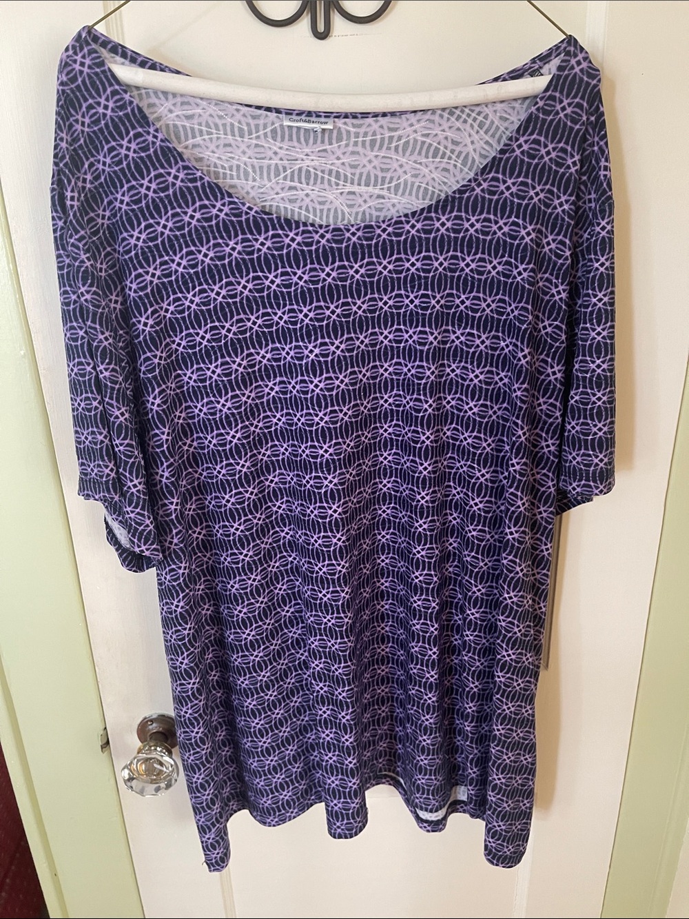 croft & barrow Purple Geometric Scoop-Neck Tunic